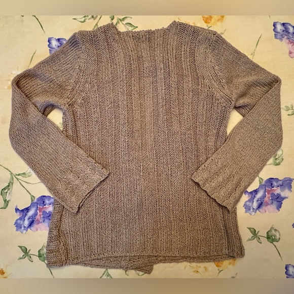 Tribal Shawl Collar Open Cardigan Woman’s Size L Coppery Beige - Picture 6 of 11